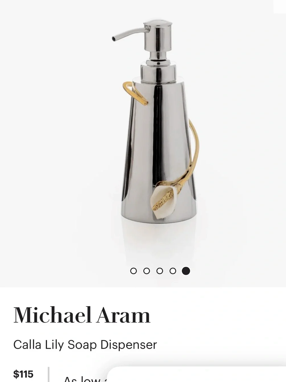 Michael Aram Calla Lily Soap Dispenser gently used